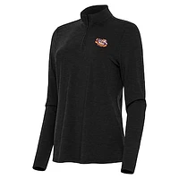 Women's Antigua  Heather Black LSU Tigers Bright Quarter-Zip Top