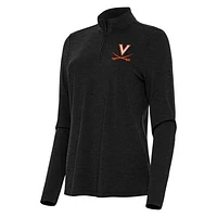 Women's Antigua Heather Virginia Cavaliers Bright Quarter-Zip Top