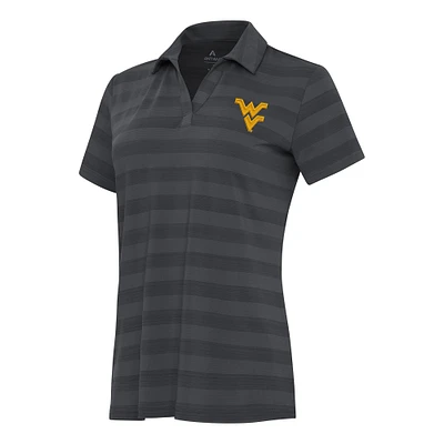 Women's Antigua Pewter West Virginia Mountaineers Tunnel Polo