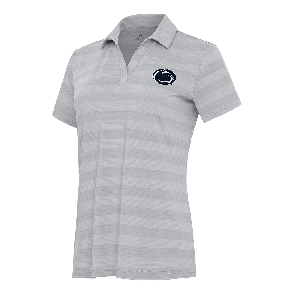 Women's Antigua Gray Penn State Nittany Lions Tunnel Polo