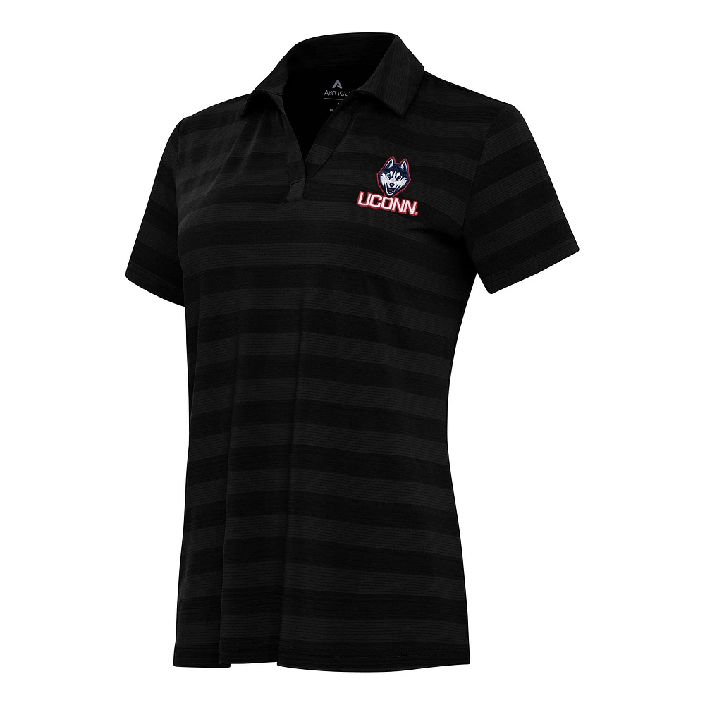 Women's Antigua Black UConn Huskies Tunnel Polo