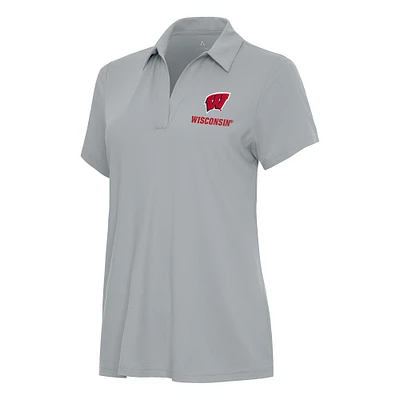 Women's Antigua Gray Wisconsin Badgers Era Polo