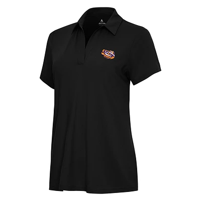 Women's Antigua Black LSU Tigers Era Polo