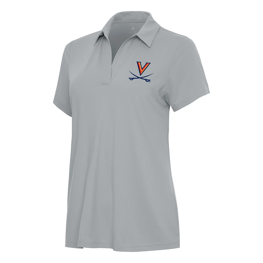 Women's Antigua Gray Virginia Cavaliers Era Polo