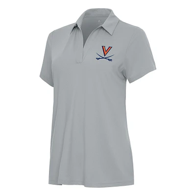 Women's Antigua Gray Virginia Cavaliers Era Polo