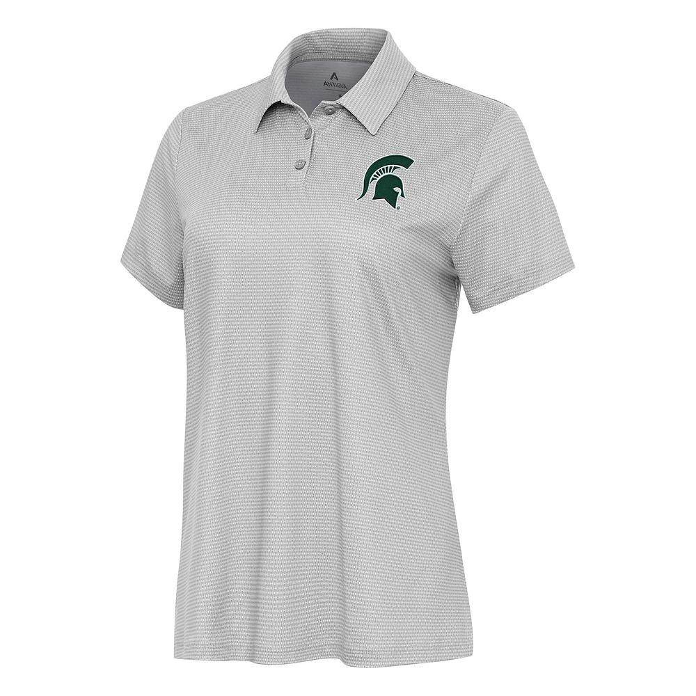 Women's Antigua White Michigan State Spartans Rings Polo
