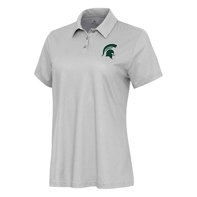Women's Antigua  White Michigan State Spartans Rings Polo