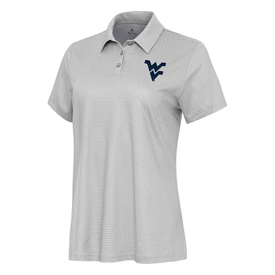 Women's Antigua  White West Virginia Mountaineers Rings Polo