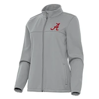 Women's Antigua Gray Alabama Crimson Tide Links 2 Full-Zip Golf Jacket