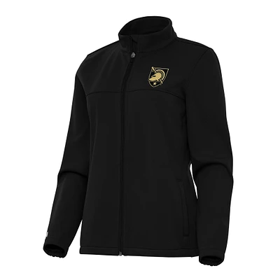 Women's Antigua Black Army Knights Links 2 Full-Zip Golf Jacket