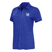 Women's  Antigua Heather Royal Kentucky Wildcats Layout V-Neck Polo