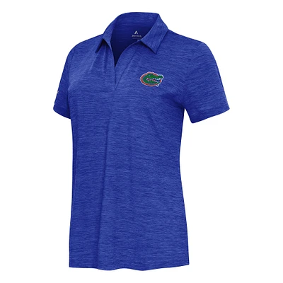 Women's  Antigua Heather Royal Florida Gators Layout V-Neck Polo