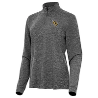 Women's Antigua Heather UCF Knights Mentor Long Sleeve Quarter-Zip Mock Polo