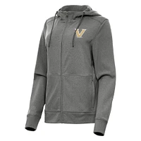 Women's Antigua Heather Vanderbilt Commodores Seeker Full-Zip Hoodie