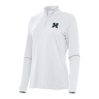 Women's Antigua White Hawaii Rainbow Warriors Reprocess Quarter-Zip Top