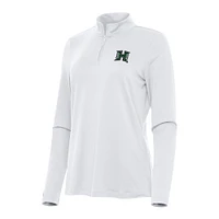 Women's Antigua White Hawaii Rainbow Warriors Reprocess Quarter-Zip Top