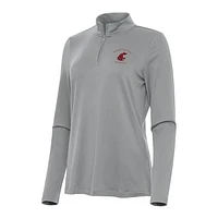 Women's Antigua Gray Washington State Cougars Reprocess Quarter-Zip Top