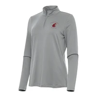 Women's Antigua Gray Washington State Cougars Reprocess Quarter-Zip Top