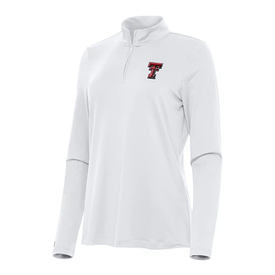 Women's Antigua White Texas Tech Red Raiders Reprocess Quarter-Zip Top