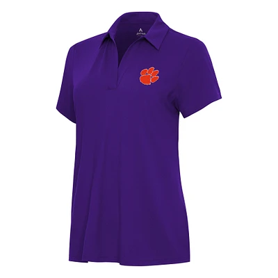 Women's Antigua Clemson Tigers Era V-Neck Polo