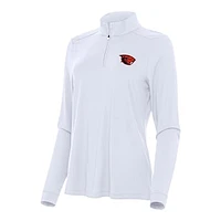 Women's Antigua White Oregon State Beavers Intent Quarter-Zip Top