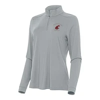 Women's Antigua Gray Washington State Cougars Intent Quarter-Zip Top