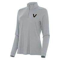 Women's Antigua Gray Vanderbilt Commodores Intent Quarter-Zip Top