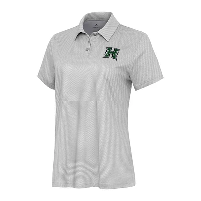 Women's Antigua White/Gray Hawaii Rainbow Warriors Rings Polo