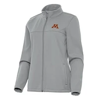 Women's Antigua Gray Minnesota Golden Gophers Links 2 Golf Full-Zip Jacket