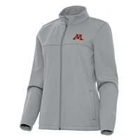 Women's Antigua Gray Minnesota Golden Gophers Links 2 Golf Full-Zip Jacket