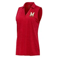 Women's Antigua Heather Maryland Terrapins Layout Sleeveless V-Neck Polo