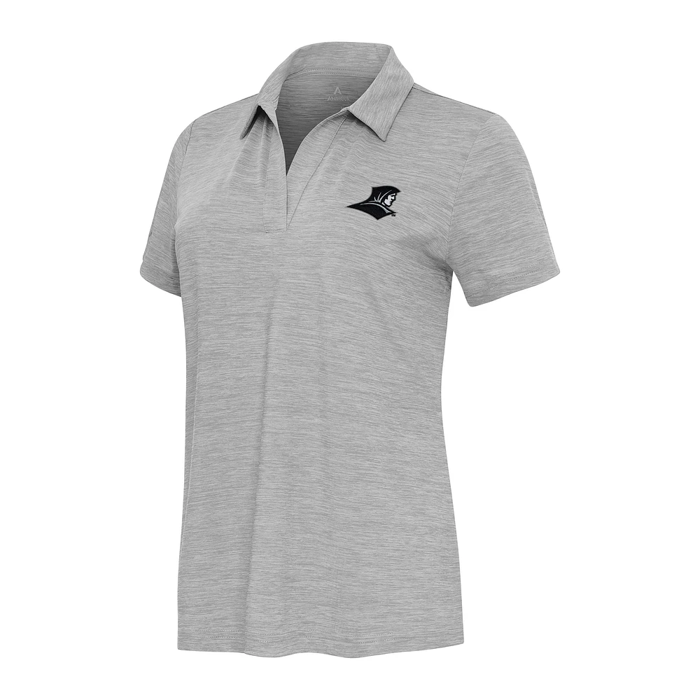 Women's Antigua Heather Providence Friars Layout V-Neck Polo