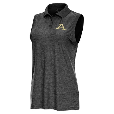 Women's Antigua Heather Akron Zips Recap Sleeveless Polo