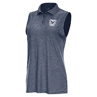 Women's Antigua  Heather Navy Butler Bulldogs Recap Sleeveless Polo