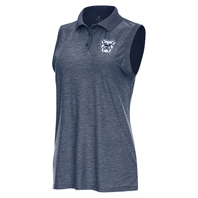 Women's Antigua  Heather Navy Butler Bulldogs Recap Sleeveless Polo