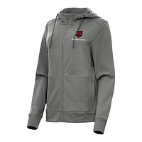 Women's Antigua Heather Black Arkansas State Red Wolves Seeker Full-Zip Hoodie