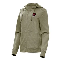 Women's Antigua Olive Arkansas State Red Wolves Seeker Full-Zip Hoodie