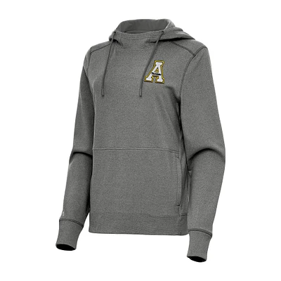 Women's Antigua Heather Appalachian State Mountaineers Justice Pullover Hoodie