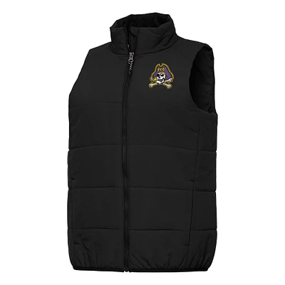 Women's Antigua Black ECU Pirates Experience Full-Zip Vest