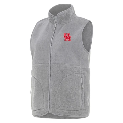 Women's Antigua  Gray Houston Cougars Nostalgic Full-Zip Vest