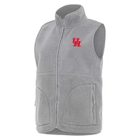 Women's Antigua  Gray Houston Cougars Nostalgic Full-Zip Vest