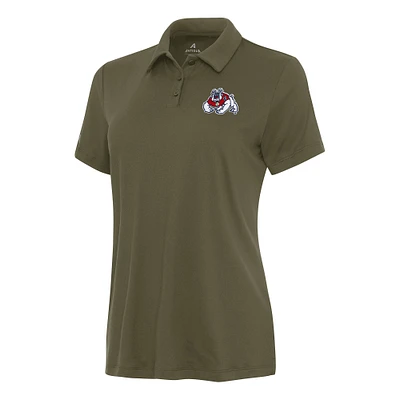 Women's Antigua Olive Fresno State Bulldogs Reprocess Polo