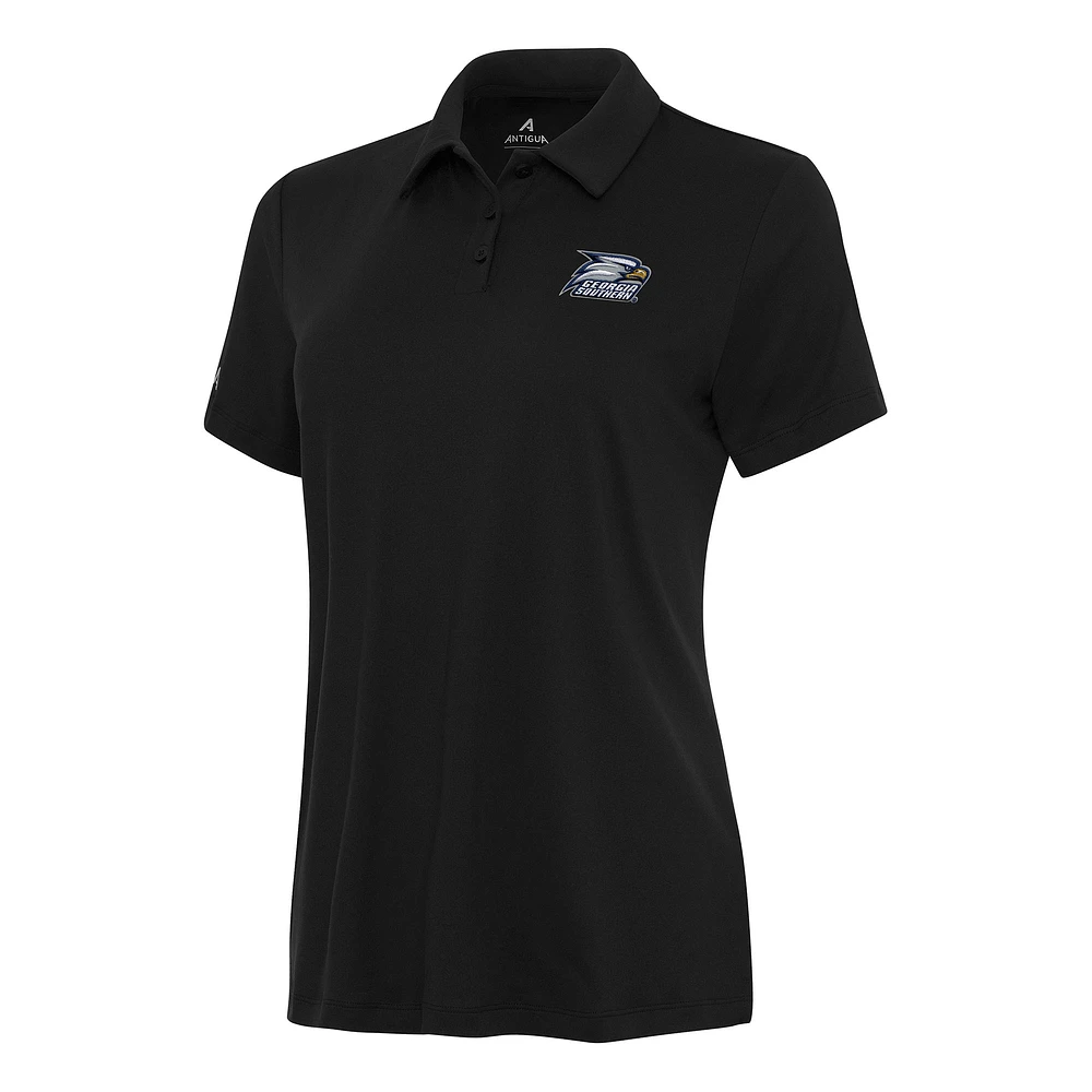 Women's Antigua Black Georgia Southern Eagles Reprocess Polo