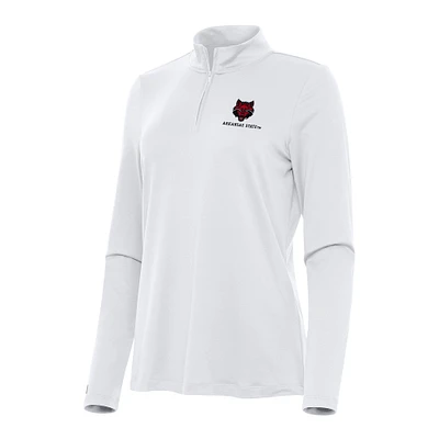 Women's Antigua White Arkansas State Red Wolves Reprocess Quarter-Zip Top