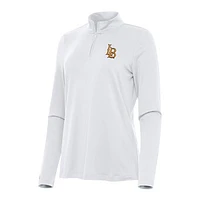 Women's Antigua White Cal State Long Beach The Reprocess Quarter-Zip Top