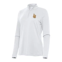Women's Antigua White Cal State Long Beach The Reprocess Quarter-Zip Top