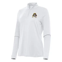 Women's Antigua White ECU Pirates Reprocess Quarter-Zip Top