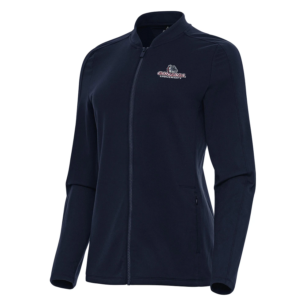 Women's Antigua Navy Gonzaga Bulldogs Continual Full-Zip Jacket