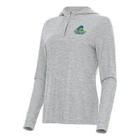 Women's Antigua  Heather Gray Delaware Fightin' Blue Hens Daybreak Quarter-Zip Hoodie