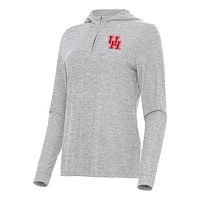 Women's Antigua  Heather Gray Houston Cougars Daybreak Quarter-Zip Hoodie